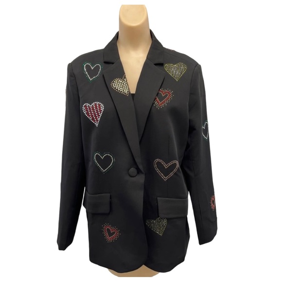 AZI Jackets & Blazers - AZI | Crystal Heart Blazer | Size L